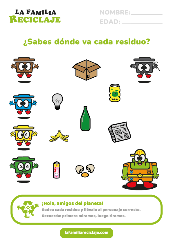 Material educativo imprimible: pinta a Bruna — actividad de reciclaje para colegios